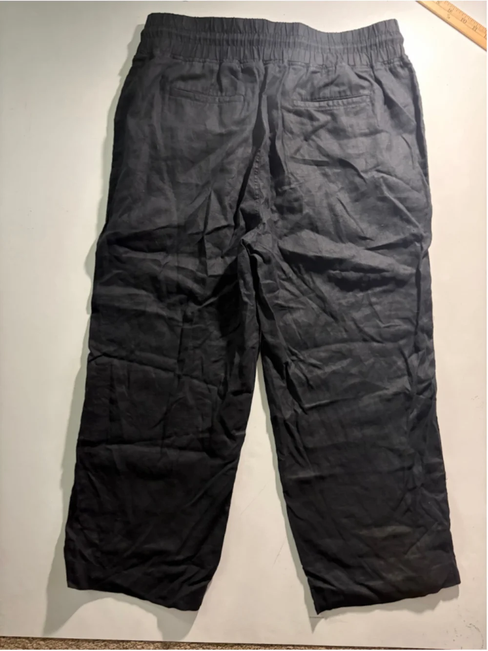 Women's Quince Linen Pants Black Size XL 359